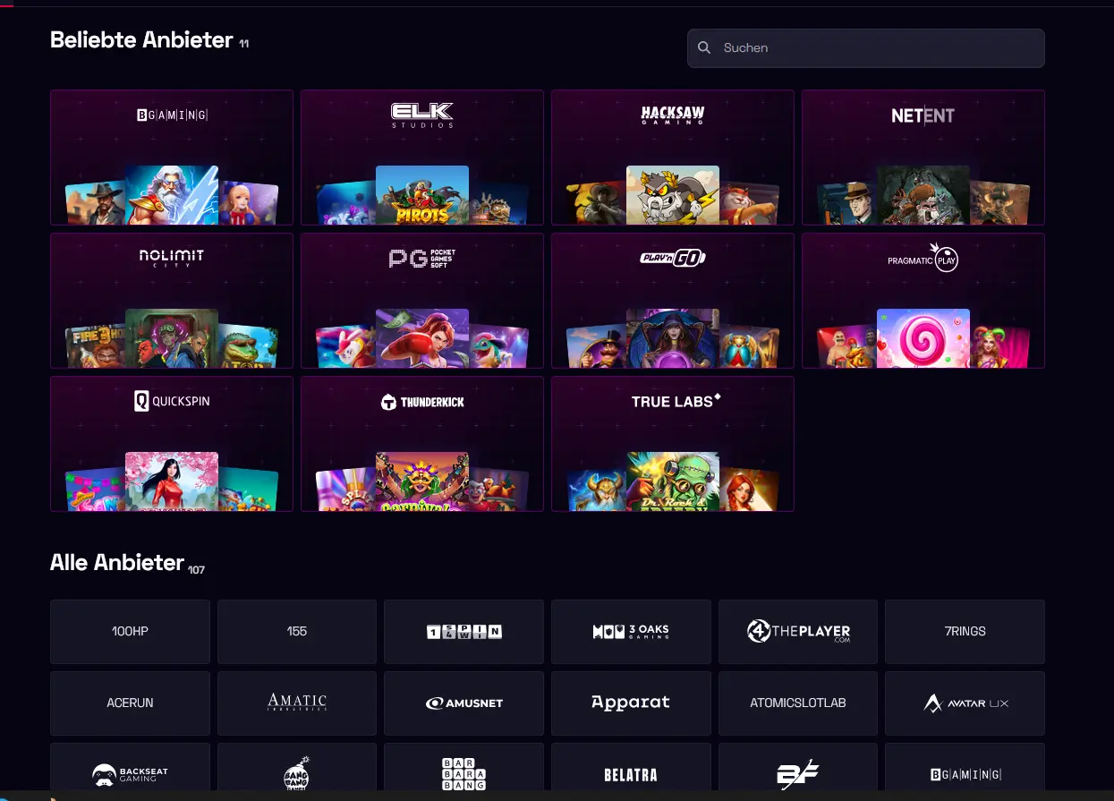 YBets Casino Spielanbieter – über 80 Softwareentwickler
